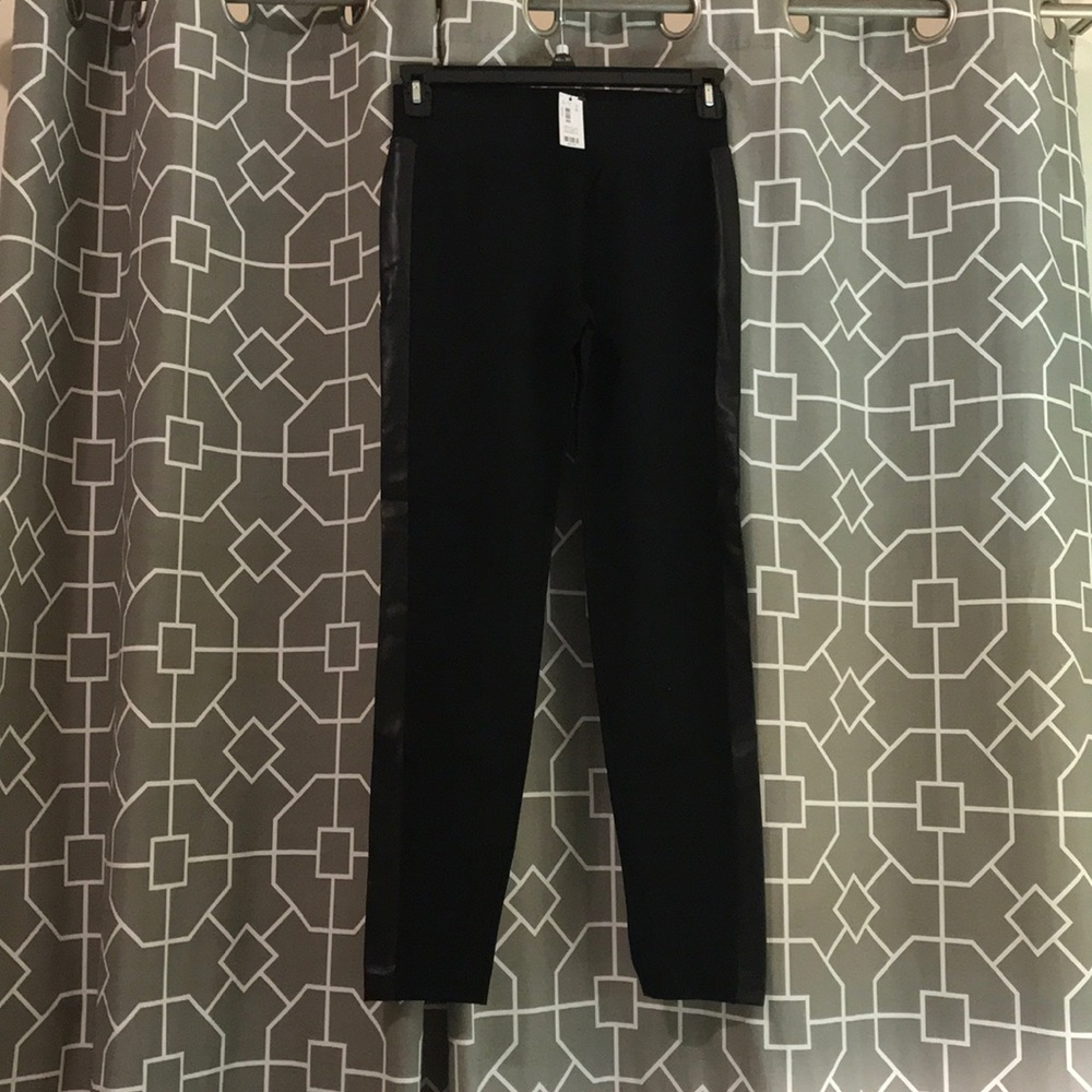 Leggings with faux leather lining